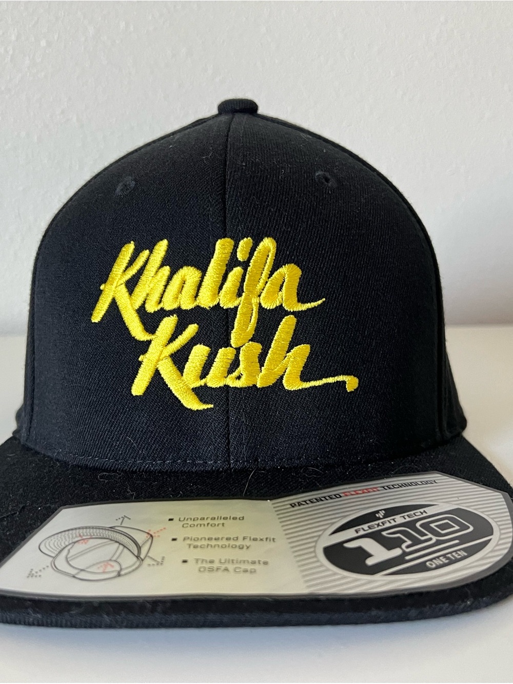 Khalifa Kush Black Snapback Hat Yellow Embroidered Flexfit 110 OSFA Cap